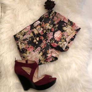 Saza‎ Jeans floral flower short stretchy shorts
